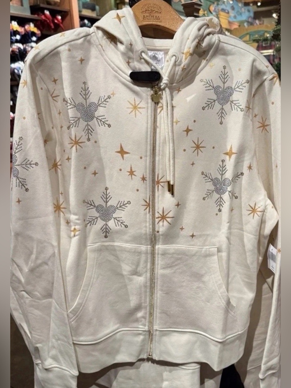 Hoodie Zip Up Walt Disneyland Parks Christmas Castle Size M NWT Disney